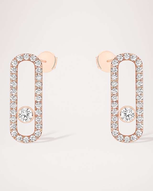 MOVE UNO 18K ROSE GOLD DIAMOND PAVE STUDS